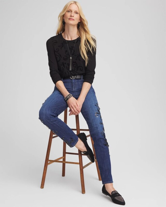 Touch of Cool Flocked Long Sleeve Layering Tee - image 2